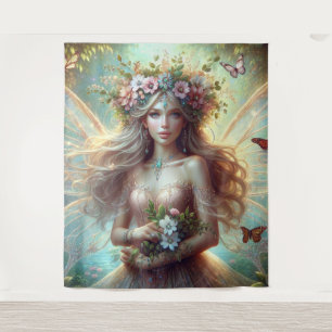 Fairy mit Blume Wandteppich