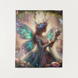 Fairy mit Blume Wandteppich