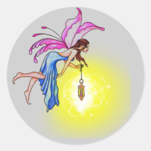 Fairy mit Lantern Runder Aufkleber