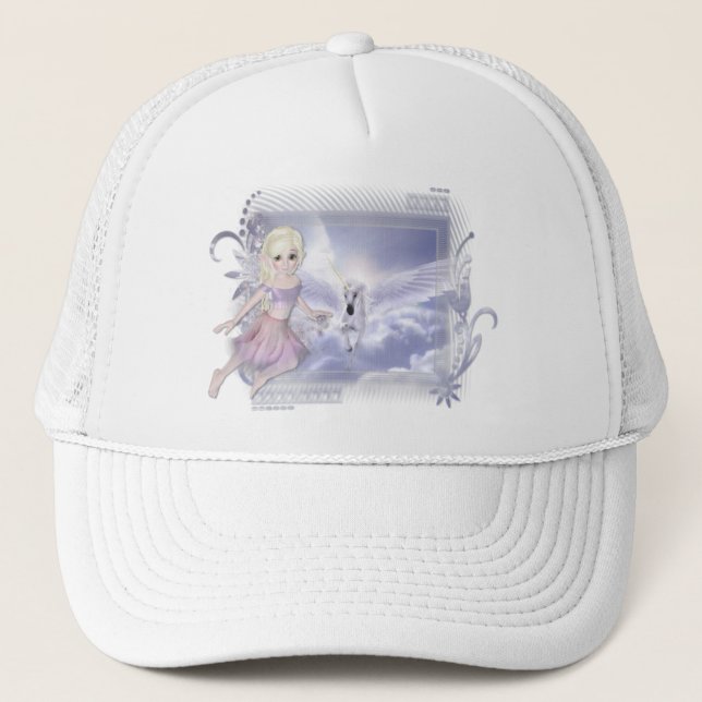 Fairy mit Unicorn D2 Designs Truckerkappe (Vorderseite)