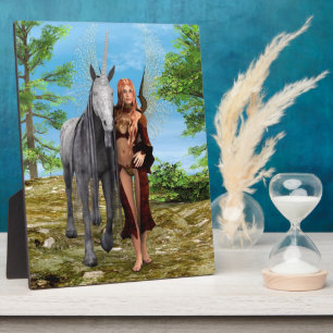 Fairy mit Unicorn Fotoplatte