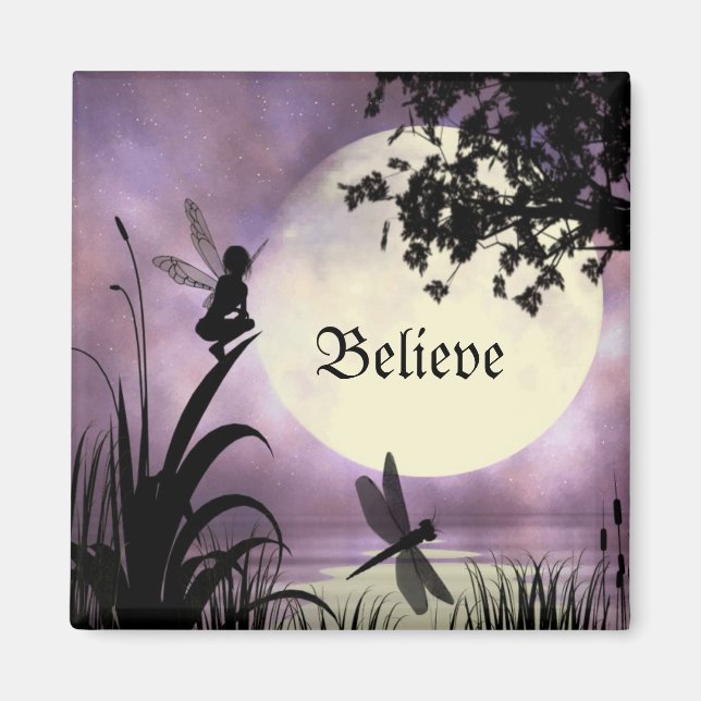 Fairy moonlit teich Magnet (Vorne)