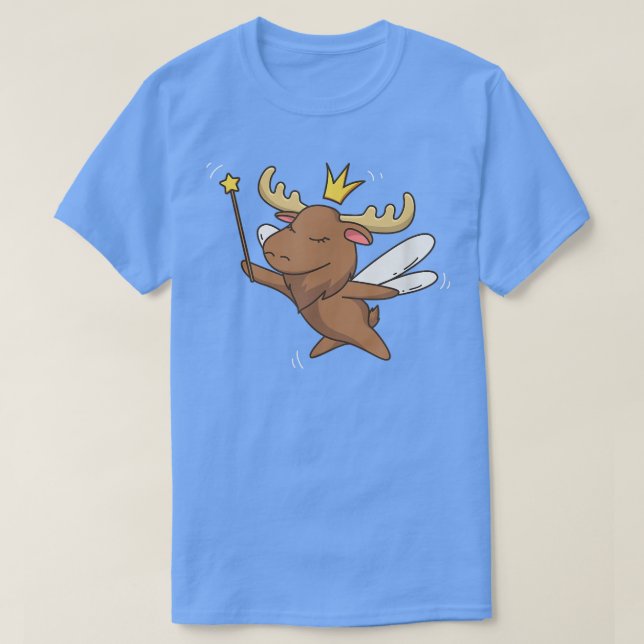 Fairy Moose Elk Mystical Forest Moose Fairy Lover T-Shirt (Design vorne)