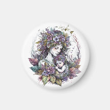 Fairy Mother and Child Magnet