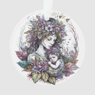 Fairy Mother and Child Necklace Ornament