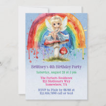 Fairy Mushroom Paint Rainbow Girl Birthday Party