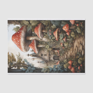 Fairy Mushroom Village Decoupage Halloween Floral Seidenpapier