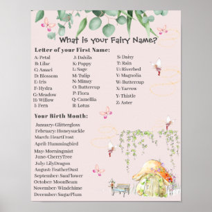 Fairy Name Sign Poster