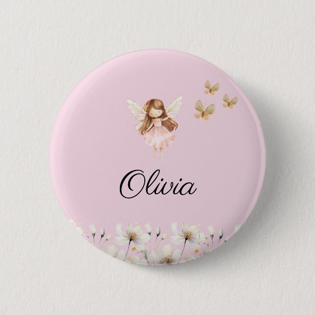 Fairy Niedlich Garden Verzauberter Personalisierte Button (Vorderseite)