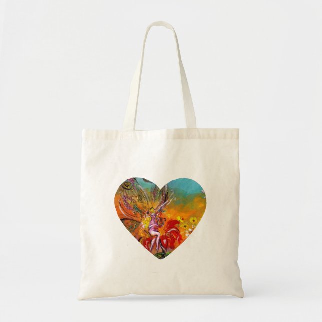 FAIRY OF THE RED BLUME Fantasy Heart Tragetasche (Vorne)