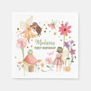 Fairy Party Enchanted Forest Garden Fairy Birthday Serviette