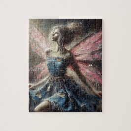 Fairy Patchwork Denim Dress Pink Wings