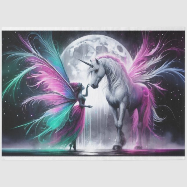 Fairy Pegasus Liebe Tissue Paper Seidenpapier (Vorderseite)