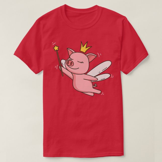 Fairy Pig Bauer Mystical Farm Pig Fairy Lover T-Shirt (Design vorne)