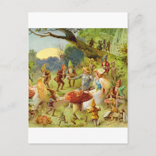 Fairy Prince und Thumbelina im Zauberwald Postkarte (Vorderseite)