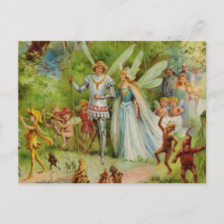 Fairy Prince und Thumbelina im Zauberwald Postkarte
