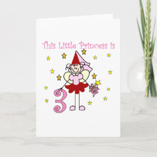 Fairy Princess 3. Geburtstagstorte und Geschenke Karte