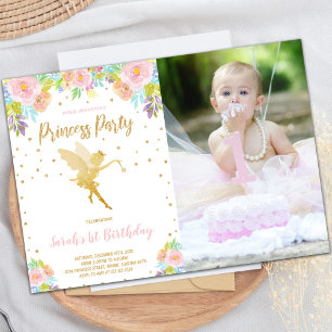 Fairy Princess Anniversaire Invitations avec photo