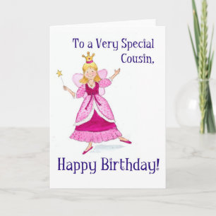 Fairy Princess Birthday Card für einen Cousin Karte