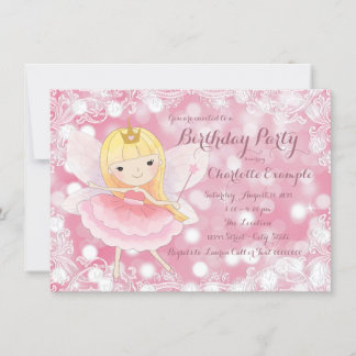 Fairy Princess Birthday Party Einladung