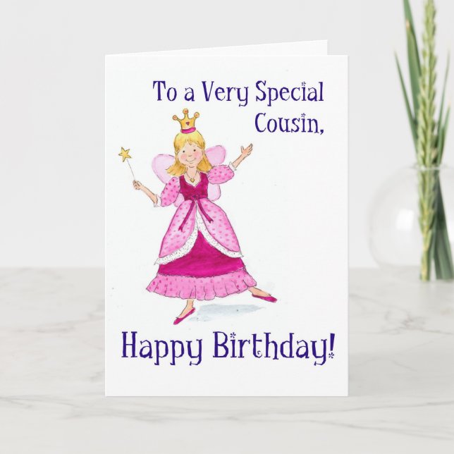 Fairy Princess Carte d'anniversaire pour un Cousin (Devant)
