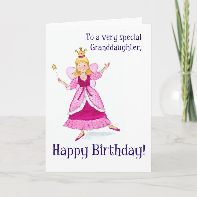 Fairy Princess Carte d'anniversaire pour une petit (Devant)