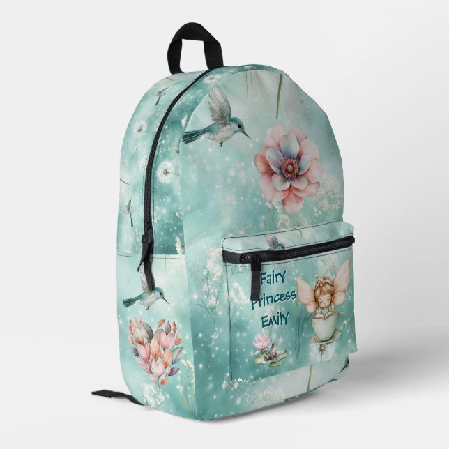 Fairy Princess Custom Bedruckter Rucksack (Rückseitige Ecke links)