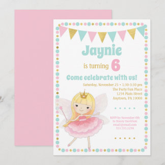 Fairy Princess Einladung Blonde Birthday Party