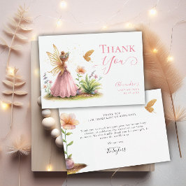 Fairy Princess Enchanted Garden Baby Girl Shower Dankeskarte