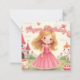 Fairy Princess Geburtstag in einem rosa Traum Mitteilungskarte