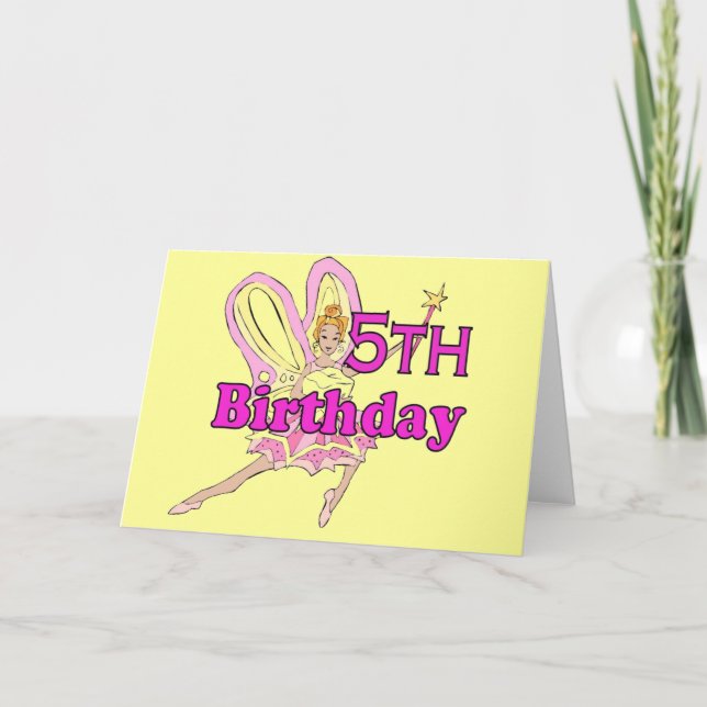 Fairy princess Girl 5e carte d'anniversaire (Devant)