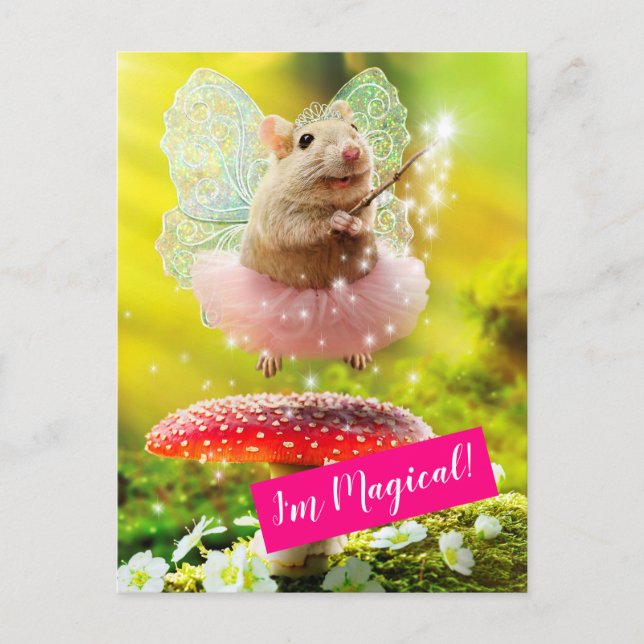 Fairy Princess Maus Einladungspostkarte (Vorderseite)