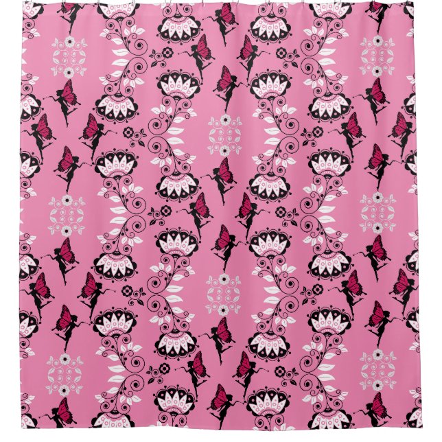 Fairy Princess Pattern Print Duschvorhang (Vorderseite)
