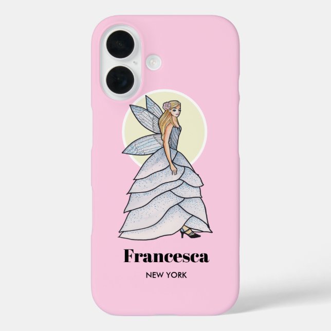 Fairy Princess Petal Dress Illustration iPhone 16 Hülle (Rückseite)