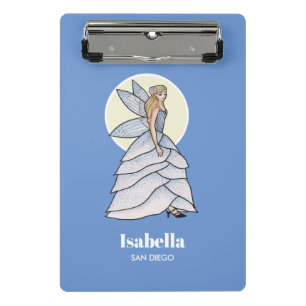 Fairy Princess Petal Dress Illustration Mini Klemmbrett