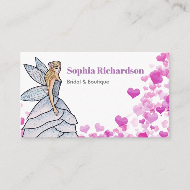 Fairy Princess Petals Dress Fashion Illustration B Visitenkarte (Vorderseite)