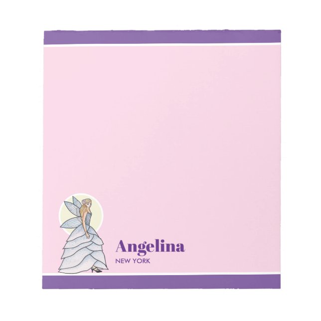 Fairy Princess Petals Dress Fashion Illustration Notizblock (Vorderseite)