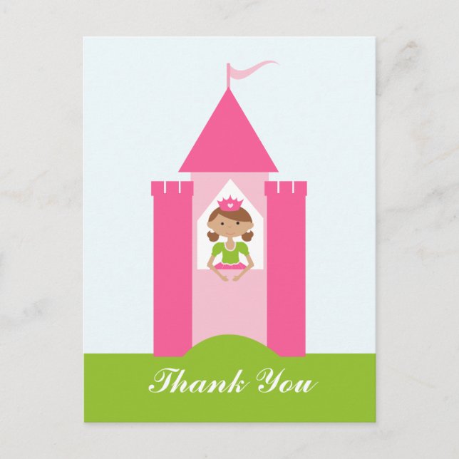 Fairy Princess Schloss danke Postkarte (Vorderseite)