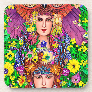 Fairy Princess Schwestern Blumenstrauß im Jugendst Getränkeuntersetzer