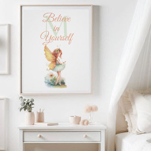 Fairy Princess verzauberte Monogram Inspirational Poster