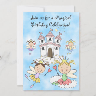 Fairy Princesses and Castle Einladung zum Geburtst