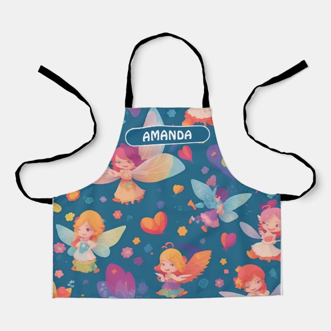 Fairy Rainbow Personalisiertes Muster Schürze (Vorderseite)
