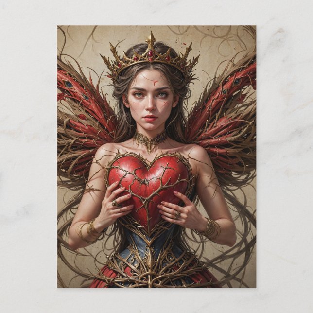 Fairy Red Heart Brambles Postkarte (Vorderseite)