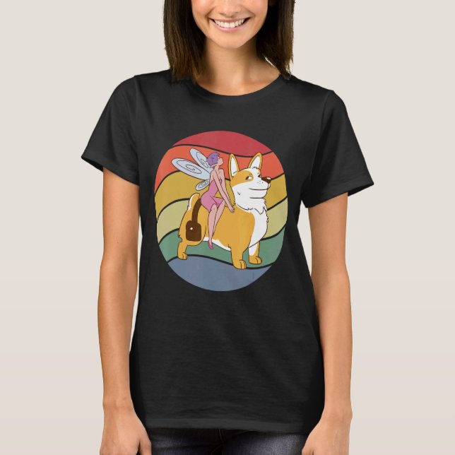 Fairy Riding Corgi T-Shirt (Vorderseite)