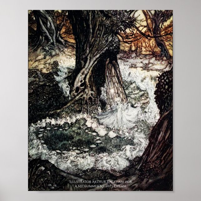 Fairy Ring Midsommer Night's Dream Arthur Rackham Poster (Vorne)