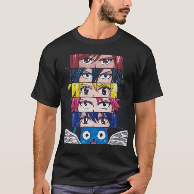 Fairy Schwanz Anime Eyes T-Shirt (Vorderseite)