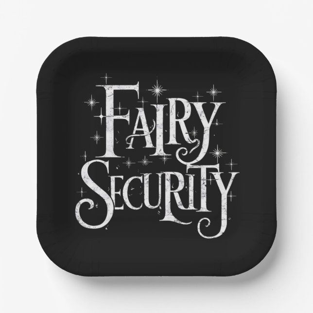 Fairy Security Funny Halloween-Kostüm Pappteller (Vorderseite)