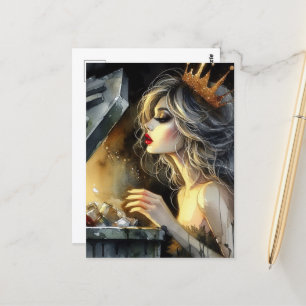 Fairy sieht sich ein Dumpster an Postkarte