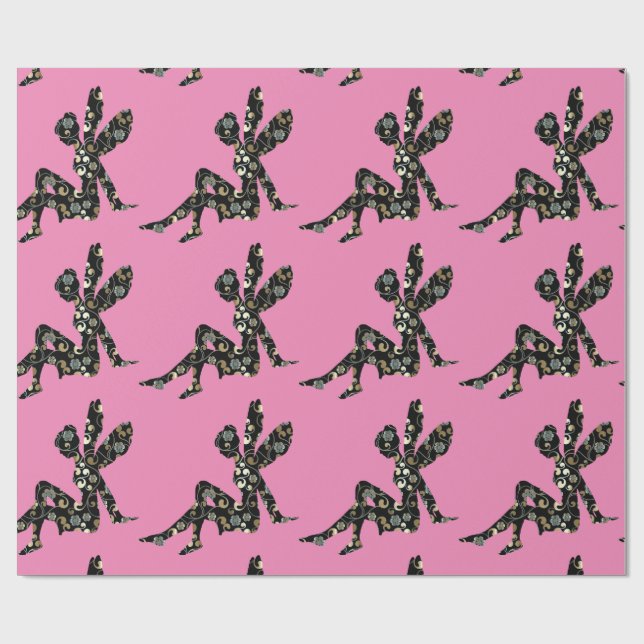 Fairy Silhouette Thunder_Cove Geschenkpapier (Flach)