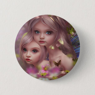 Fairy Sisters Unter den Blume im Wald Button